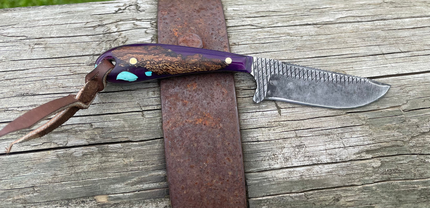 Burl Pecan Purple & Turquoise