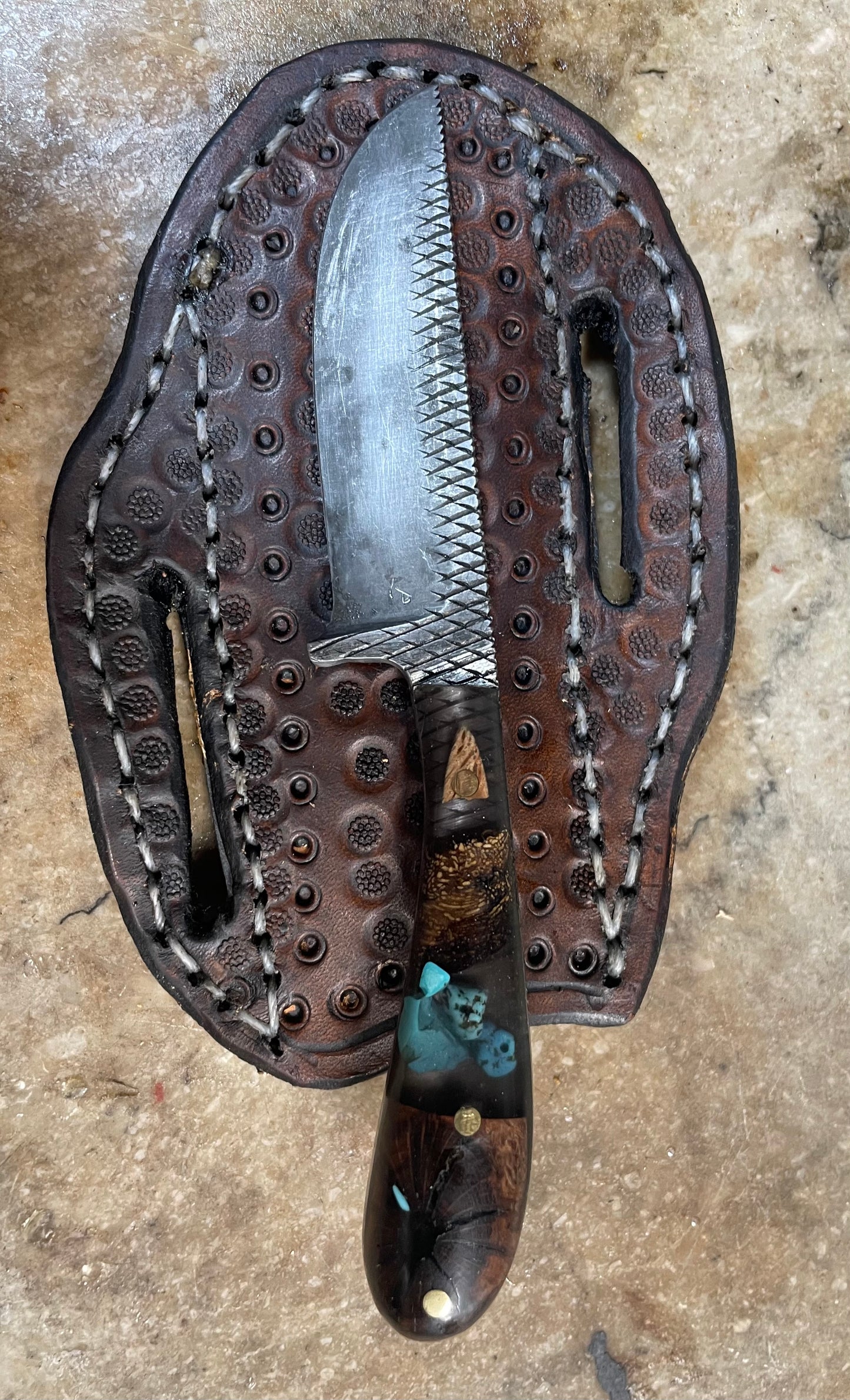 Burl Pecan Grey Turquoise