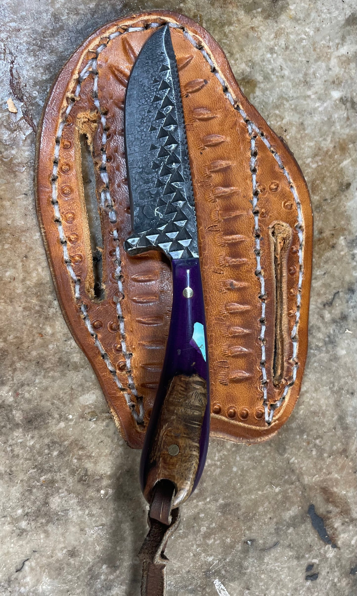 Burl Pecan Purple & Turquoise